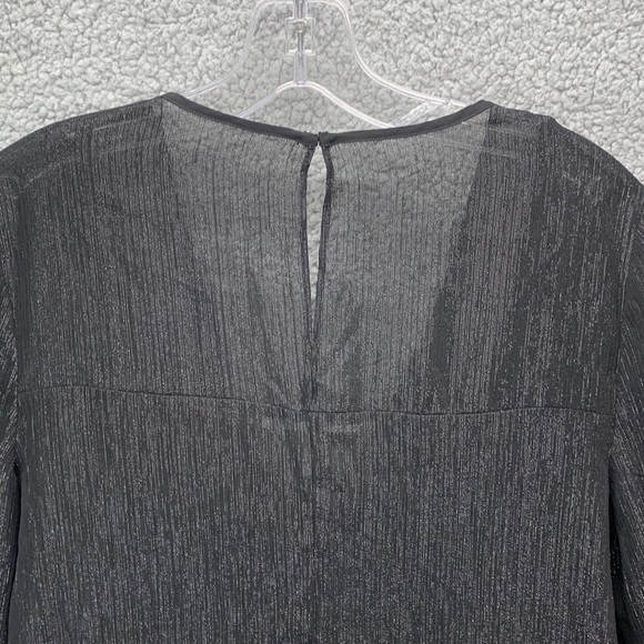BCBGeneration Shift Dress Women’s M Black Metallic Bell Sleeve Keyhole NWT - Picture 16 of 16